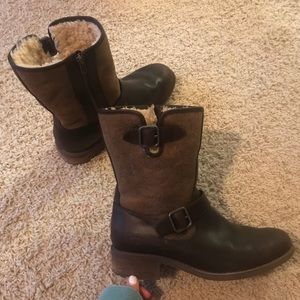 UGG leather boots w/ fur lining